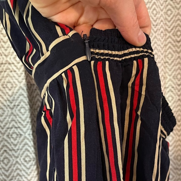 Bohemian striped rayon harem backless halter jumpsuit size small - Picture 4 of 6